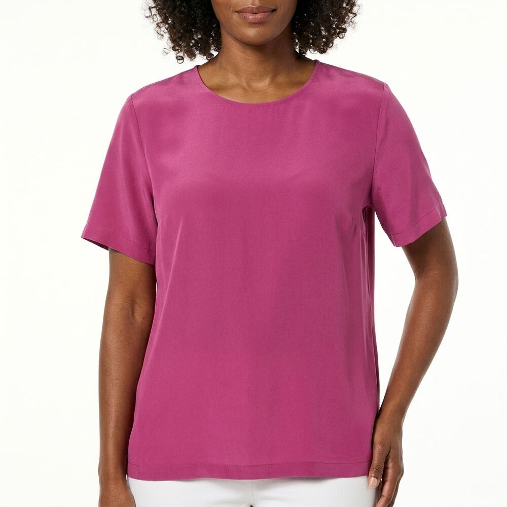 Clio Silk Blend 100% Pink Blouse Women Size M